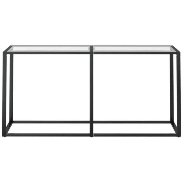 Berkfield Home Stylish Console Table Transparent 160x35x75.5cm Tempered Glass in Clear - Size: 160x35x75.5 cm - image 1