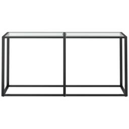 Berkfield Home Stylish Console Table Transparent 160x35x75.5cm Tempered Glass in Clear - Size: 160x35x75.5 cm - thumbnail 1