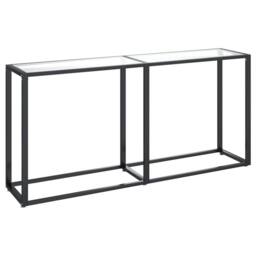 Berkfield Home Stylish Console Table Transparent 160x35x75.5cm Tempered Glass in Clear - Size: 160x35x75.5 cm - thumbnail 3