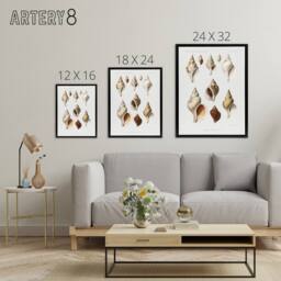 "Artery8 Molluscs of the Northern Seas Albert I Framed Canvas Wall Art Print in White - Size: W12"" x H16""" - thumbnail 4