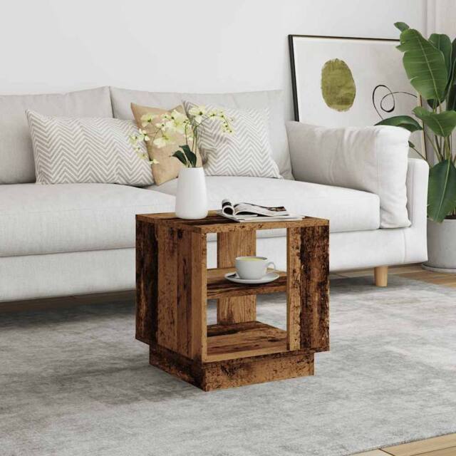 Berkfield Home Durable Coffee Table Old Wood 40x40x43 cm Engineered Wood in Brown - Size: 40 x 40 x 43 cm - image 1