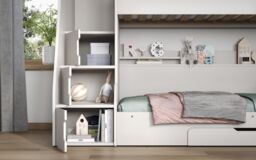 Flair Slick Staircase Triple Bunk Bed with Storage in White - Size: Single - thumbnail 4