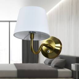 First Choice Lighting Set of 2 Hamilton - Brass Rechargeable Wall Lights with White Shades in Gold - thumbnail 7