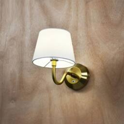 First Choice Lighting Set of 2 Hamilton - Brass Rechargeable Wall Lights with White Shades in Gold - thumbnail 5