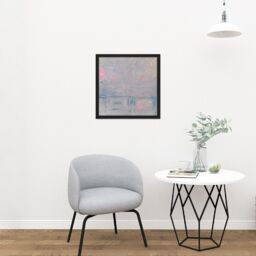 "Artery8 Wall Art Print Monet Claude Charing Cross Bridge Crossed Square Framed Picture 16X16 Inch in Black - Size: W16"" x H16""" - thumbnail 2