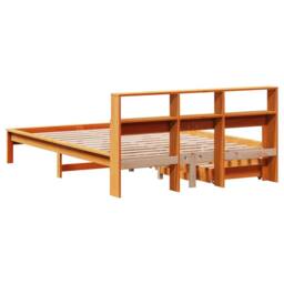 Berkfield Home Bookcase Bed without Mattress Wax Brown 160x200 cm Solid Wood Pine - thumbnail 6