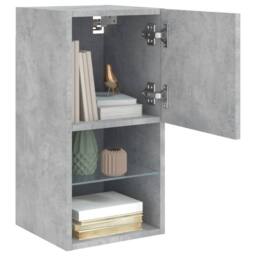 Berkfield Home TV Cabinets with LED Lights 2 pcs Concrete Grey 30.5x30x60 cm - thumbnail 5