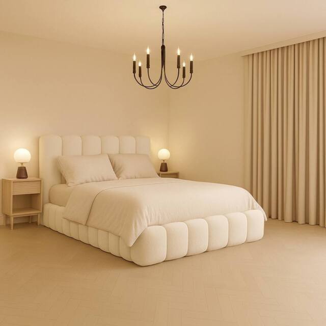 Desire Deco Plush Velvet Upholstered Alice Bed Frame Double King Super King in Cream - image 1