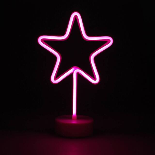 simpa LED Novelty Neon Star Light in Pink - image 1