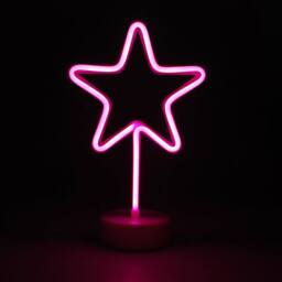simpa LED Novelty Neon Star Light in Pink - thumbnail 1