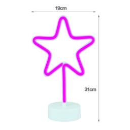 simpa LED Novelty Neon Star Light in Pink - thumbnail 2