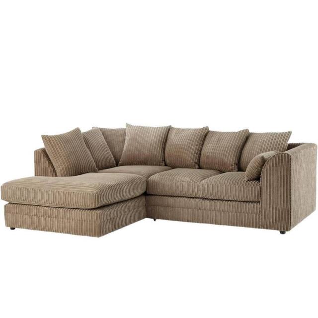Bliss Furniture Jumbo Cord Scatter Back 4-Seater Left Hand Corner Sofa in Beige Colour - Size: 4 Person - image 1