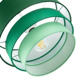 Happy Homewares Contemporary Round Triple Tier Cotton Fabric Pendant Light Shade in Green - Size: 12 inches - thumbnail 5