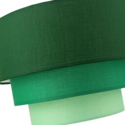 Happy Homewares Contemporary Round Triple Tier Cotton Fabric Pendant Light Shade in Green - Size: 12 inches - thumbnail 4