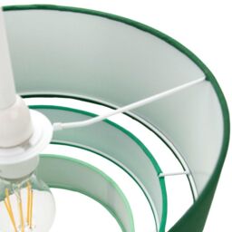 Happy Homewares Contemporary Round Triple Tier Cotton Fabric Pendant Light Shade in Green - Size: 12 inches - thumbnail 3