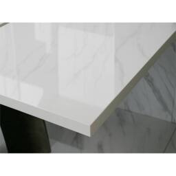 Nordara White Gloss & Black Gloss Extendable Dining Table - Size: 0.6m2 - thumbnail 5