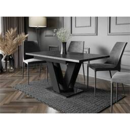 Nordara White Gloss & Black Gloss Extendable Dining Table - Size: 0.6m2 - thumbnail 3