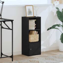 Berkfield Home Bookcase Black Oak 31x24x77 cm Engineered Wood - Size: 31 x 24 x 77 cm - thumbnail 3