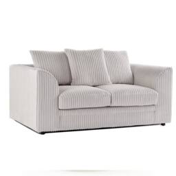 Bliss Furniture Jumbo Cord Scatter Back 2-Seater Sofa in Cream, Cozy Everyday Comfort in Cream - Size: 2 Person - thumbnail 1