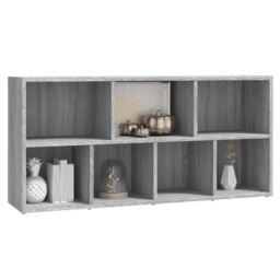 Berkfield Home Book Cabinet Grey Sonoma 50x25x106 cm - Size: 50 x 25 x 106 cm - thumbnail 5