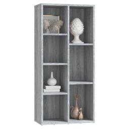 Berkfield Home Book Cabinet Grey Sonoma 50x25x106 cm - Size: 50 x 25 x 106 cm - thumbnail 4