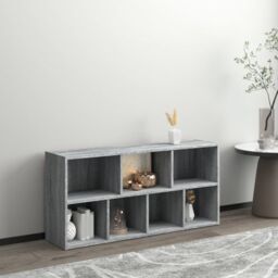 Berkfield Home Book Cabinet Grey Sonoma 50x25x106 cm - Size: 50 x 25 x 106 cm - thumbnail 3