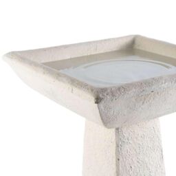 Primrose Selbourne Cast Stone Bird Bath Outdoor Hand Finished H52cm in White - thumbnail 4