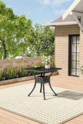 Living and Home Black Square Outdoor Garden Dining Table - thumbnail 2