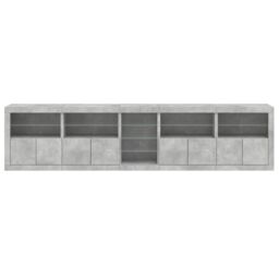 Berkfield Home Sideboard with LED Lights Concrete Grey 283x37x67 cm - Size: 283 x 37 x 67 cm - thumbnail 7
