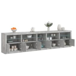 Berkfield Home Sideboard with LED Lights Concrete Grey 283x37x67 cm - Size: 283 x 37 x 67 cm - thumbnail 1