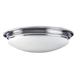 Netlighting Brompton LED Bathroom Flush Mount Ceiling Light Polished Chrome IP44 in Grey