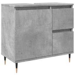 Berkfield Home Durable 3 Piece Bathroom Furniture Set Concrete Grey Engineered Wood - thumbnail 8