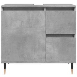 Berkfield Home Durable 3 Piece Bathroom Furniture Set Concrete Grey Engineered Wood - thumbnail 9