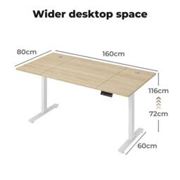 Levede 160 cmElectric Standing Desk Height Adjustable Memory Control in Light Oak - thumbnail 4