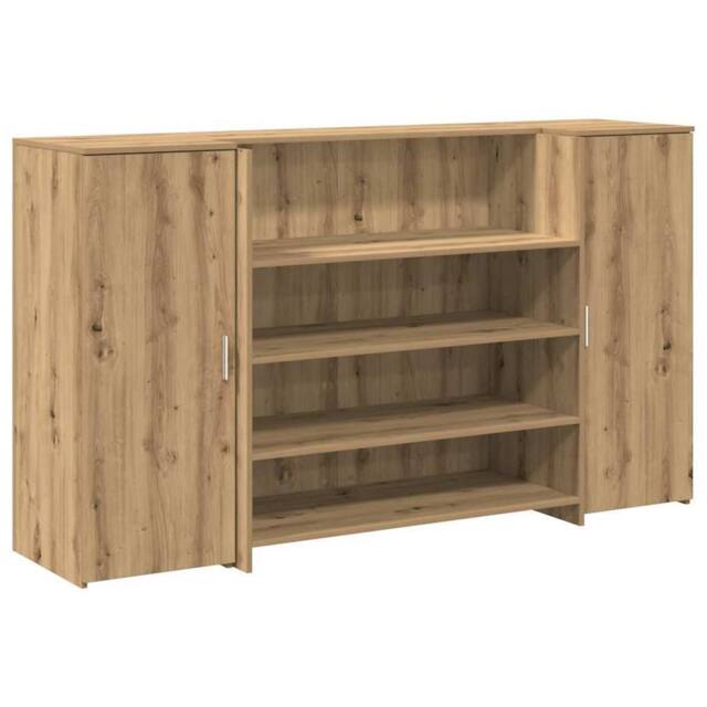 Berkfield Home Reception Desk Artisan Oak 180x50x103.5 cm Engineered Wood in Brown - image 1