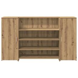 Berkfield Home Reception Desk Artisan Oak 180x50x103.5 cm Engineered Wood in Brown - thumbnail 5