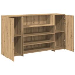 Berkfield Home Reception Desk Artisan Oak 180x50x103.5 cm Engineered Wood in Brown - thumbnail 6