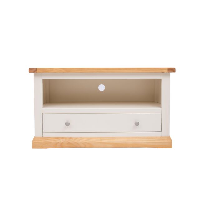Cabinet Bits Trevi Off-White 1 Drawer TV Cabinet Chrome Knob - image 1