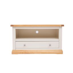 Cabinet Bits Trevi Off-White 1 Drawer TV Cabinet Chrome Knob - thumbnail 1