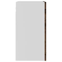 Berkfield Home Hanging Glass Cabinet Smoked Oak 40x31x60 cm Engineered Wood in Brown - Size: 40 x 31 x 60 cm - thumbnail 7