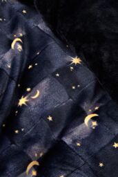 Fusion 'Cosmic Star' Fleece With Sherpa Reverse Duvet Cover Set in Navy - Size: King - thumbnail 3
