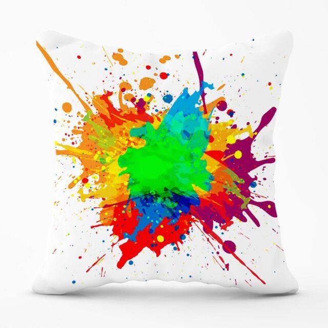 Warren Reed - Designer Paint Splash Outdoor Cushion in Green - Size: 45 cm x 45 cm - image 1