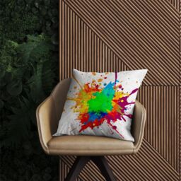Warren Reed - Designer Paint Splash Outdoor Cushion in Green - Size: 45 cm x 45 cm - thumbnail 2