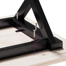 Berkfield Home Durable Dining Table Legs X-Frame 120x60x73 cm Steel in Black - Size: 120 x 60 x 73 cm - thumbnail 8