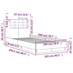 Berkfield Home Soft Bed Frame without Mattress Brown Oak 100x200 cm - thumbnail 9