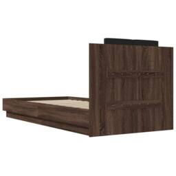 Berkfield Home Soft Bed Frame without Mattress Brown Oak 100x200 cm - thumbnail 6