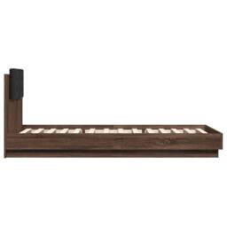 Berkfield Home Soft Bed Frame without Mattress Brown Oak 100x200 cm - thumbnail 5