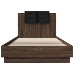 Berkfield Home Soft Bed Frame without Mattress Brown Oak 100x200 cm - thumbnail 4