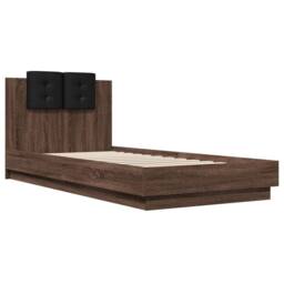 Berkfield Home Soft Bed Frame without Mattress Brown Oak 100x200 cm - thumbnail 1