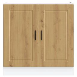"Berkfield Home Sink Base Cabinet¬†""Porto"" Artisan Oak 80x46x81.5 cm¬†Engineered Wood in Brown - Size: 80x46x81.5 cm" - thumbnail 4